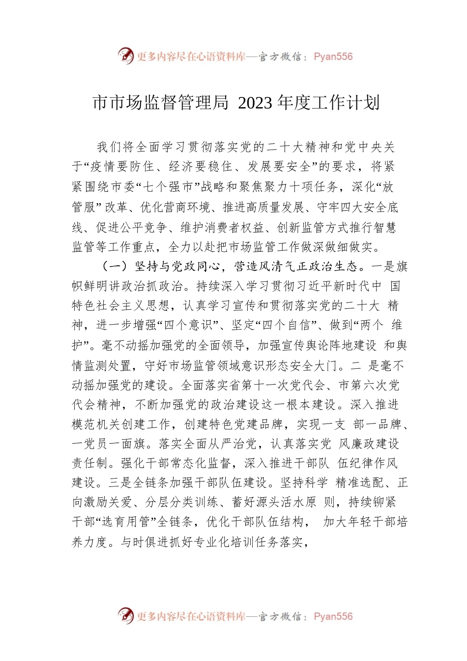 市市场监督管理局2023年度工作计划.docx_第1页