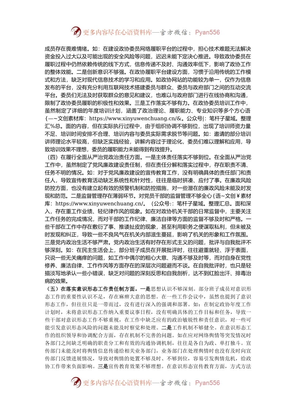 市政协领导班子2024年民主生活会对照检查发言材料（四个带头）.docx_第2页