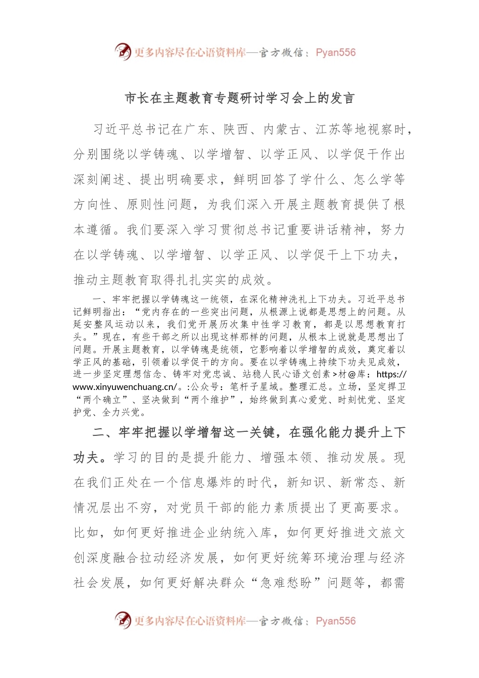 市长在主题教育专题研讨学习会上的发言.docx_第1页