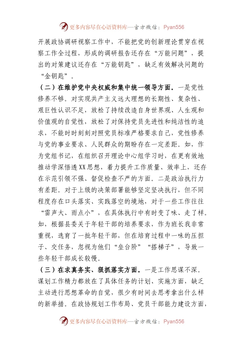 政协党组书记2023年专题民主生活会对照检查材料（践行宗旨等6个方面）.docx_第2页