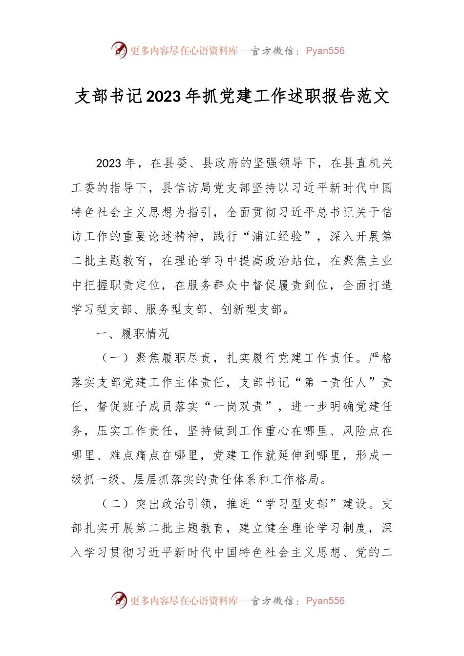 支部书记2023年抓党建工作述职报告范文.docx_第1页
