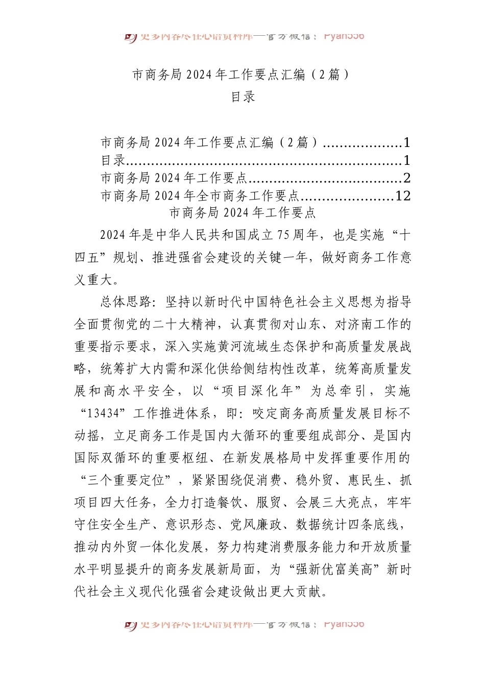 市商务局2024年工作要点汇编（2篇）.docx_第1页