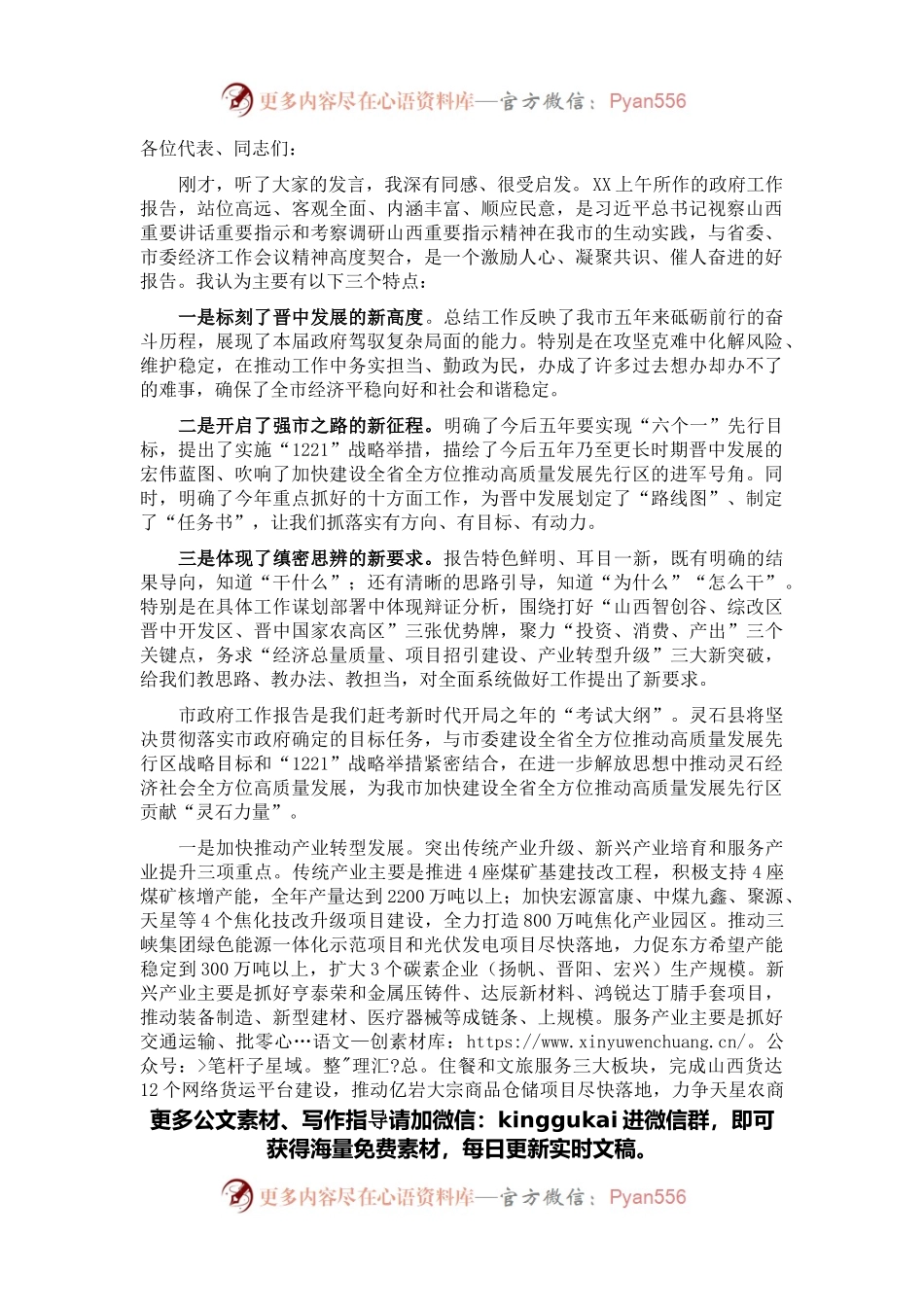 市政府工作报告分组讨论发言提纲.docx_第1页