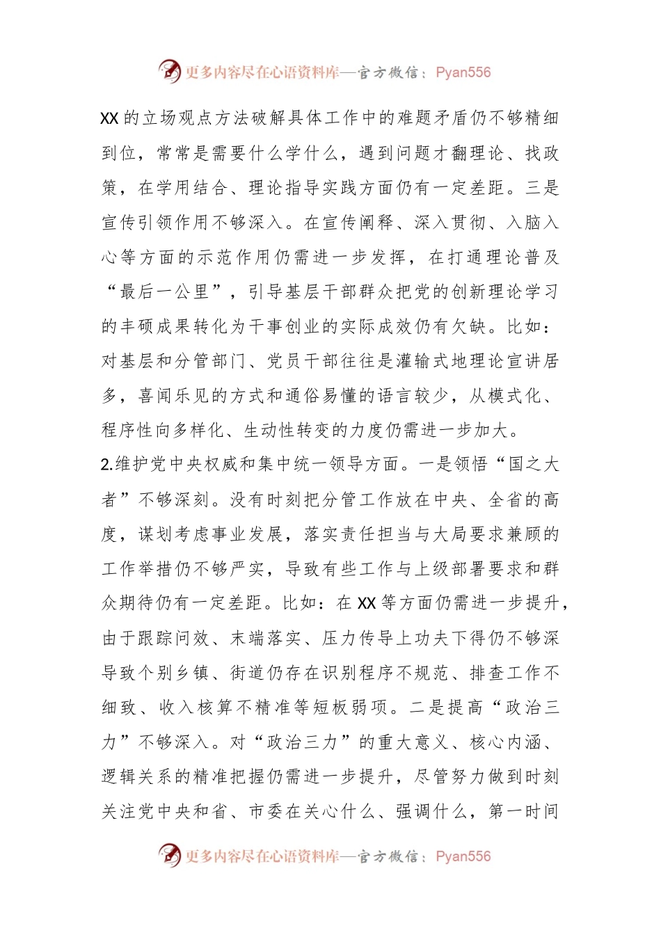 市委副书记2023年度专题民主生活会个人对照检查材料.docx_第2页