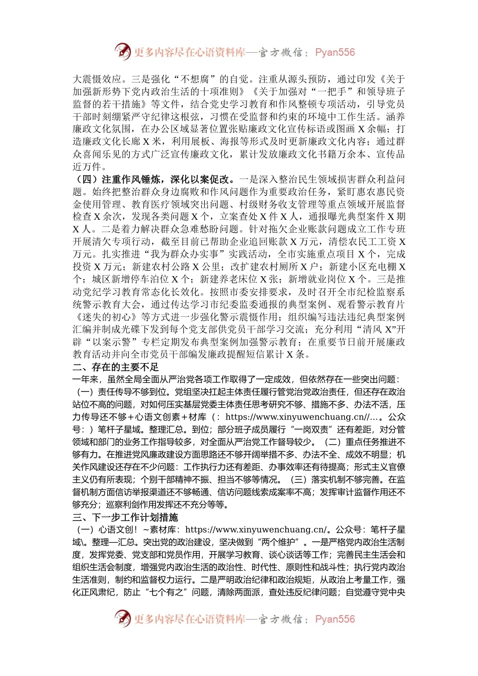 市局2024年前三季度落实全面从严治党主体责任情况的报告.docx_第2页