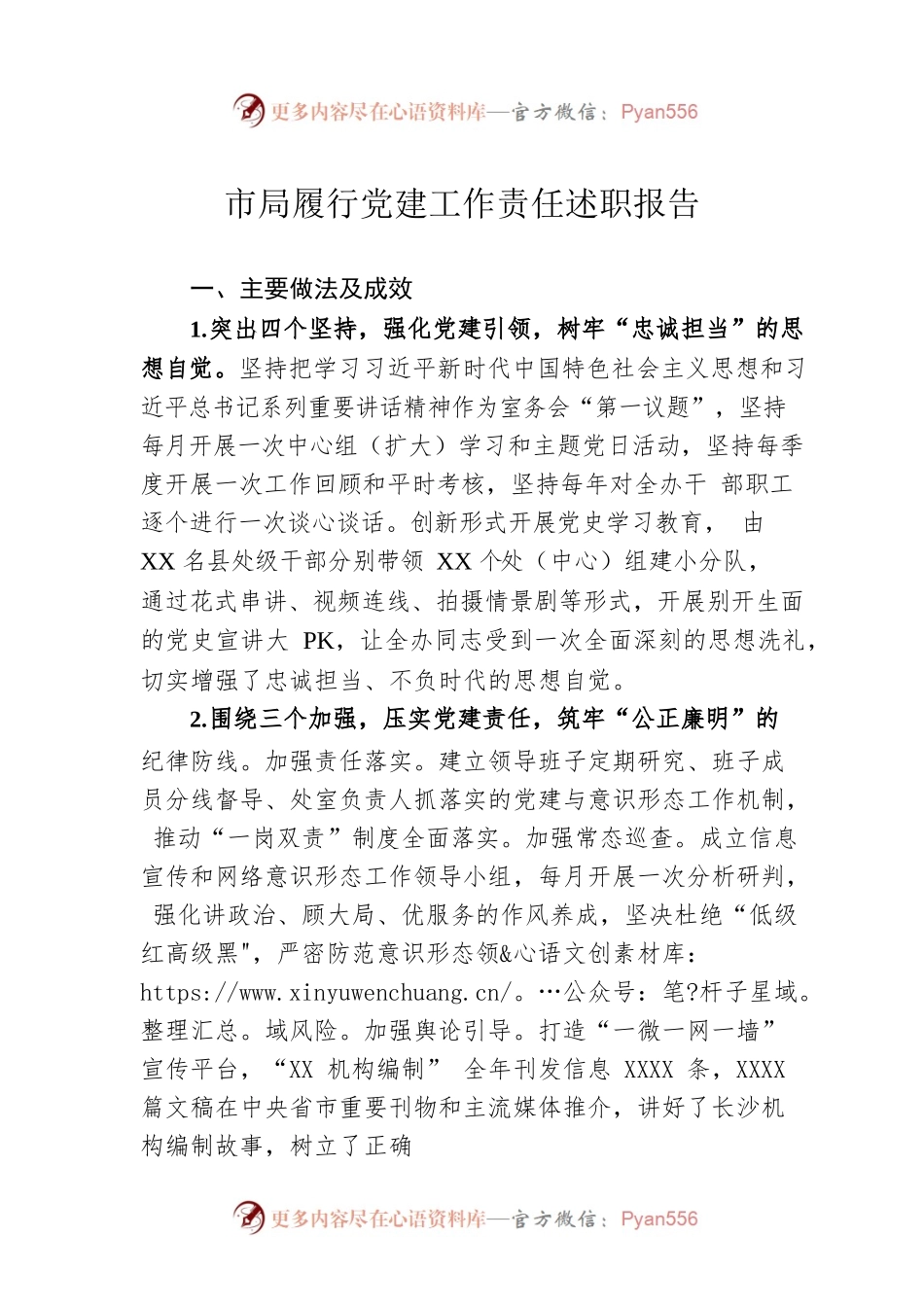 市局履行党建工作责任述职报告.docx_第1页