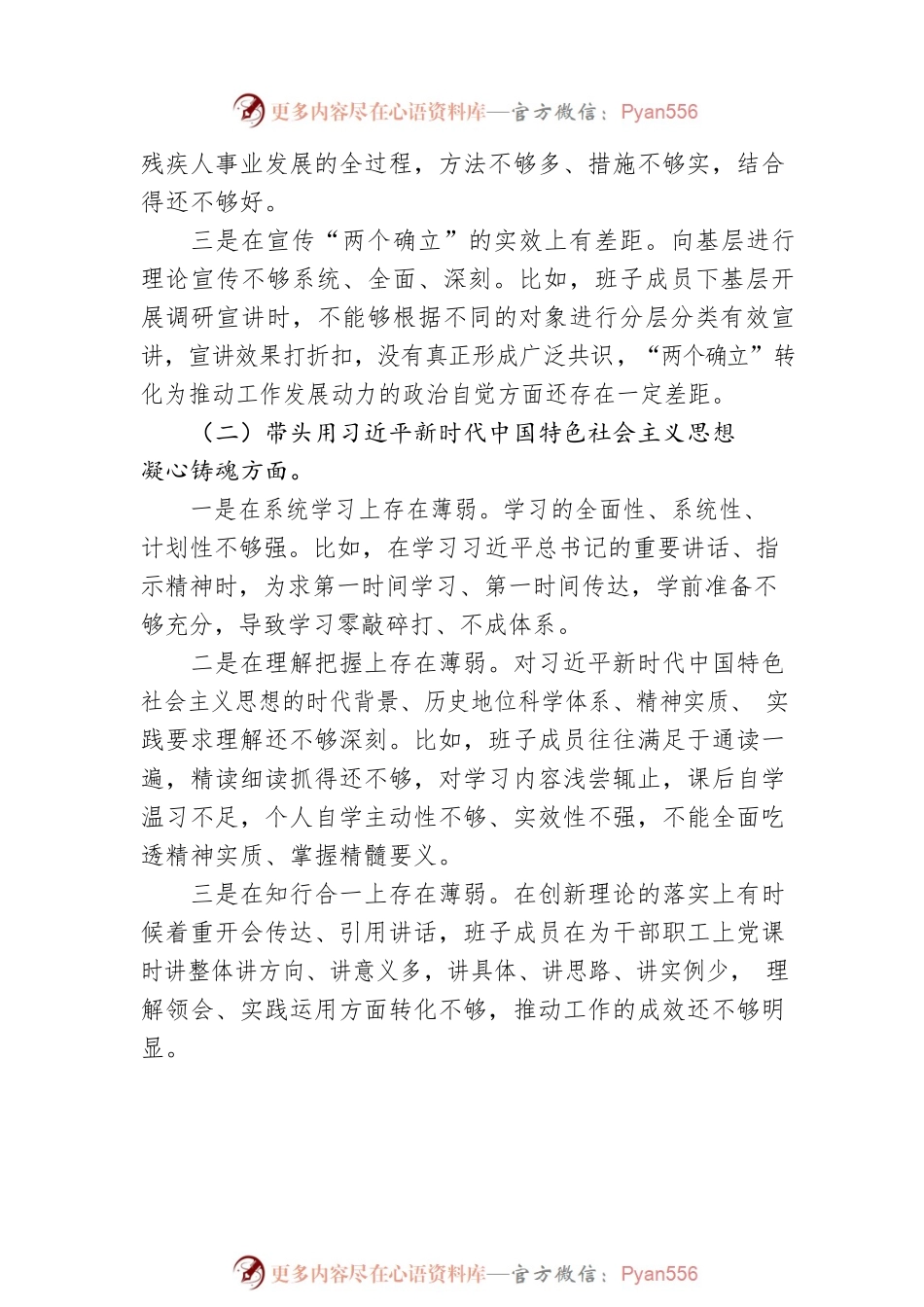 残联领导班子对照检查材料.docx_第2页