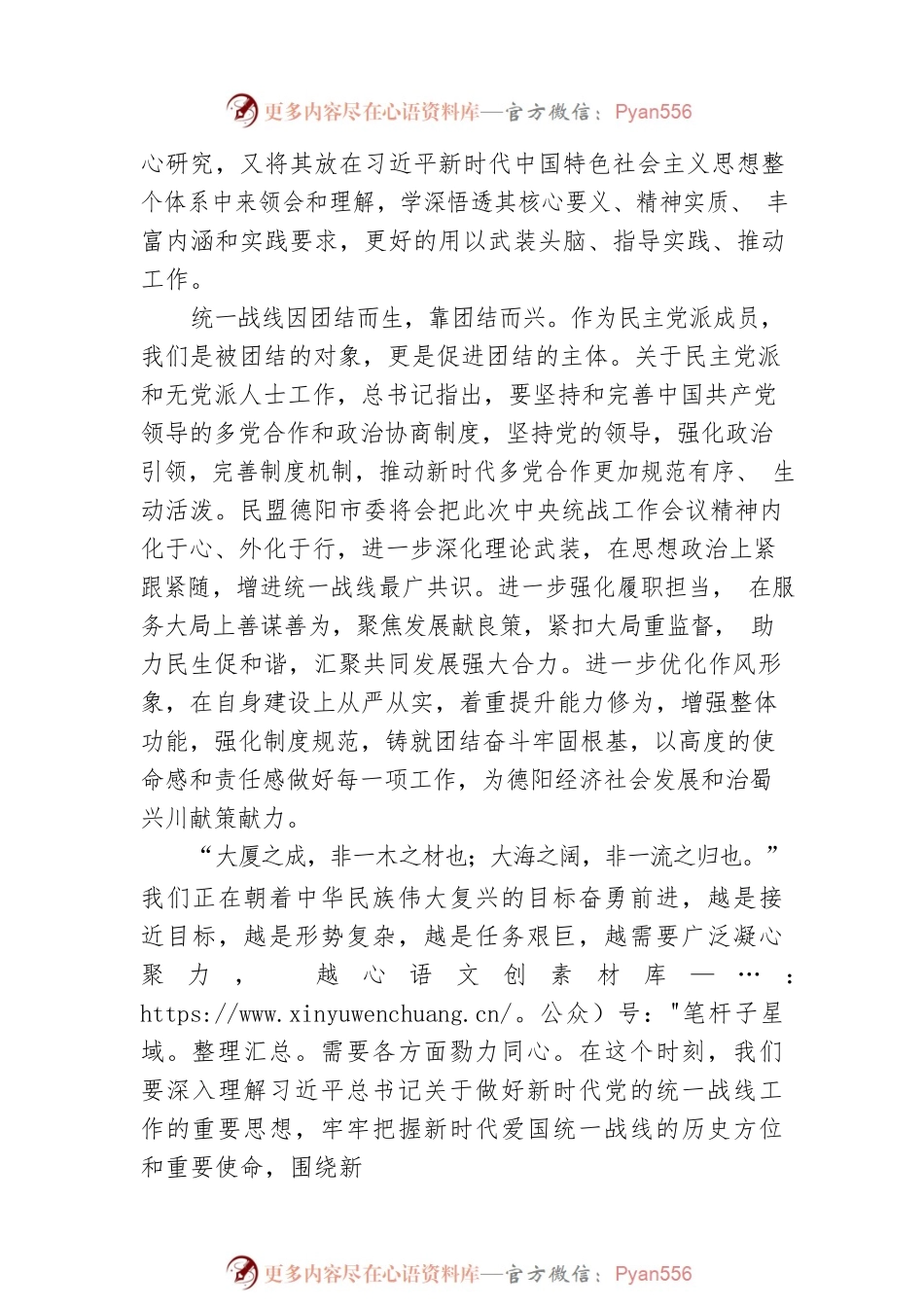 民盟德阳市委主委蒋开锋：凝心聚力 履职担当 不负使命 学习中央统战会议精神心得体会（20220811）.docx_第2页