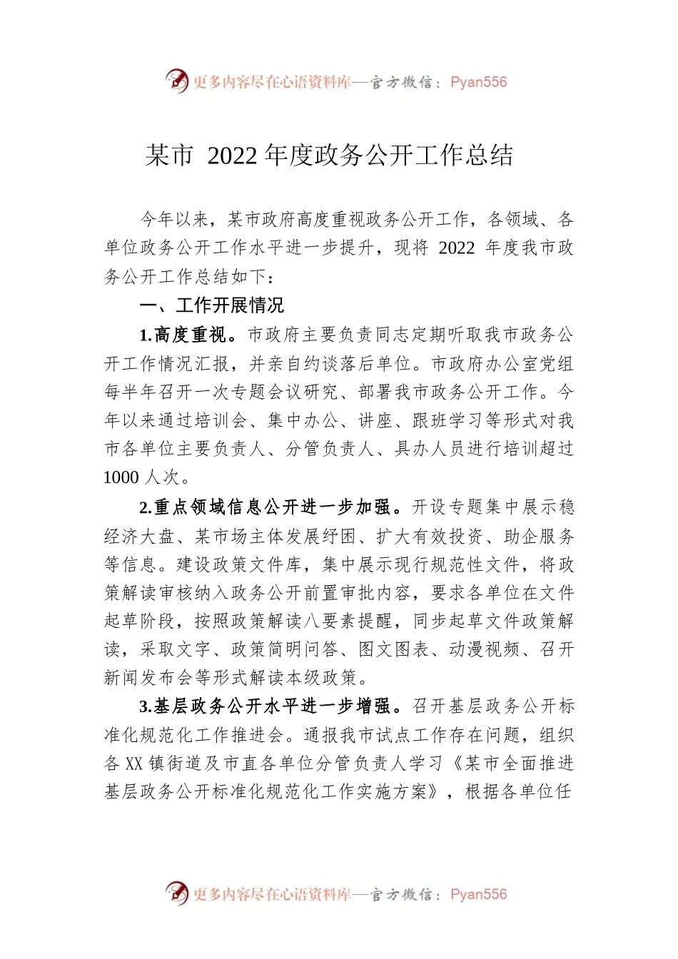 界首市2022年度政务公开工作总结（20221220）.docx_第1页