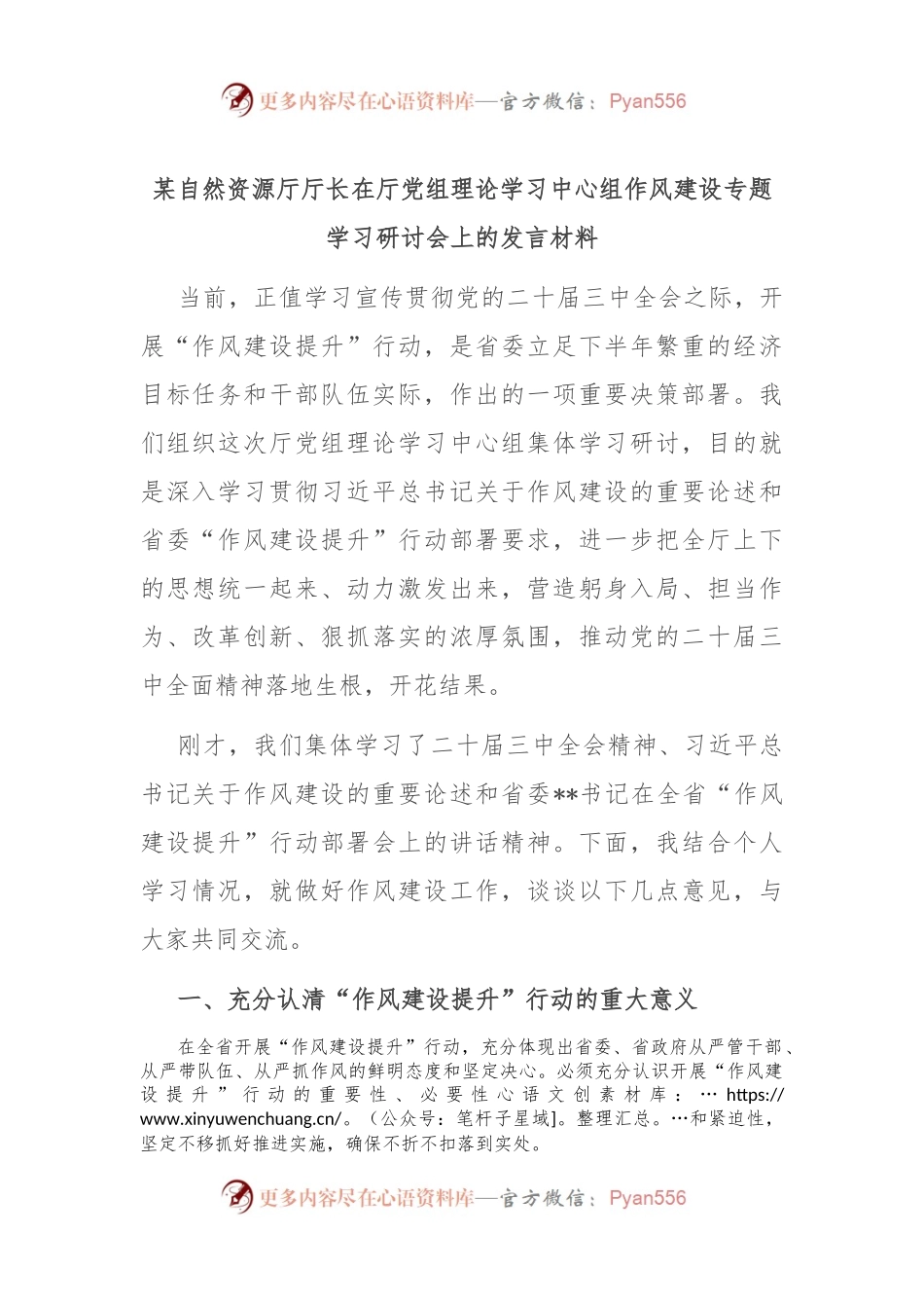 某自然资源厅厅长在厅党组理论学习中心组作风建设专题学习研讨会上的发言材料.docx_第1页