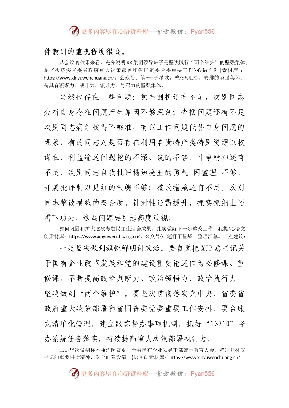 清廉国企民主生活会点评讲话.docx_第2页