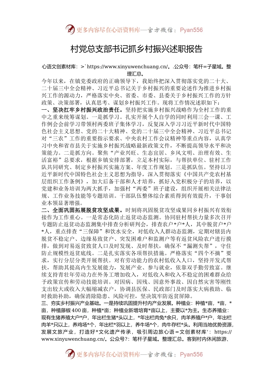 村党总支部书记抓乡村振兴述职报告.docx_第1页