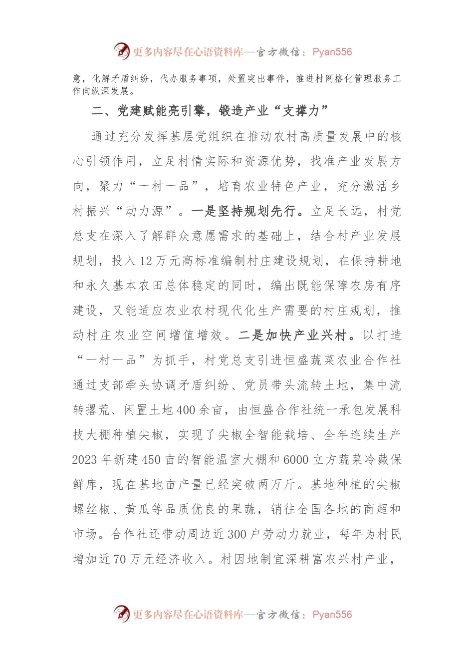 村党总支部书记在“建强堡垒”专项行动专题会议暨党建工作交流会上的发言.docx_第2页