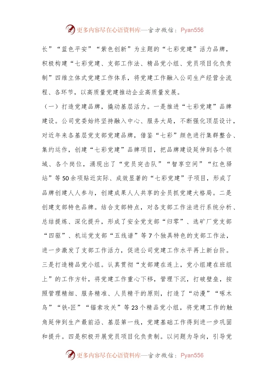 某国企党委打造“七彩党建”品牌建设工作情况报告.docx_第2页