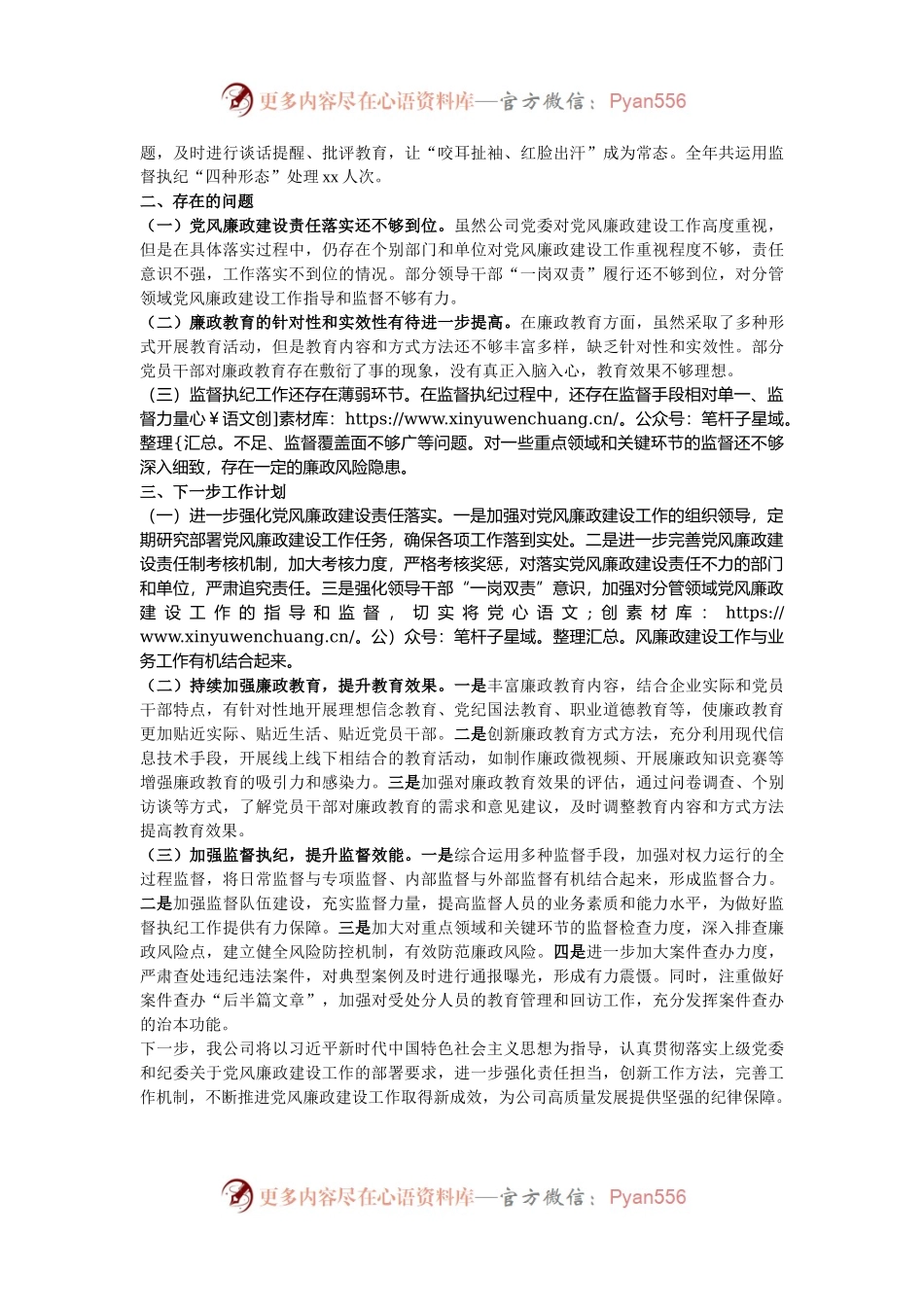 某国企公司2024年度党风廉政建设工作总结.docx_第2页