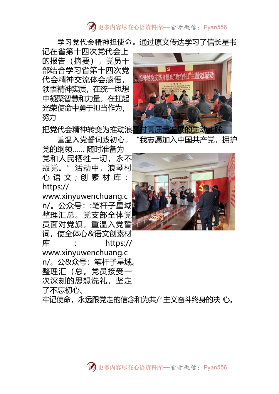 浪琴村党支部开展庆“政治生日”主题党日系列活动——简报（20220714）.docx_第2页