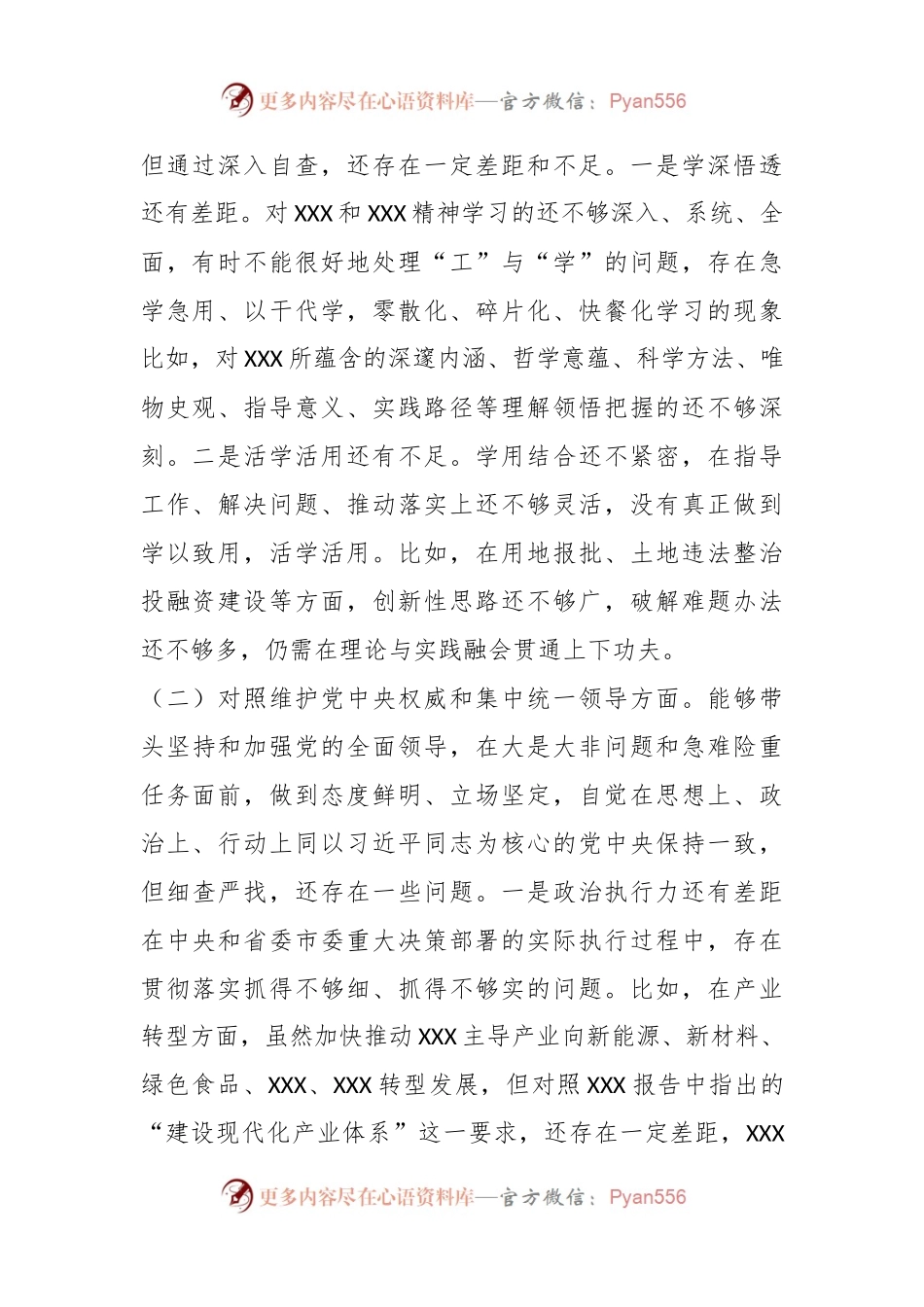 某县委书记2023年度专题民主生活会个人对照检查发言稿提纲（新6个对照方面）.docx_第2页