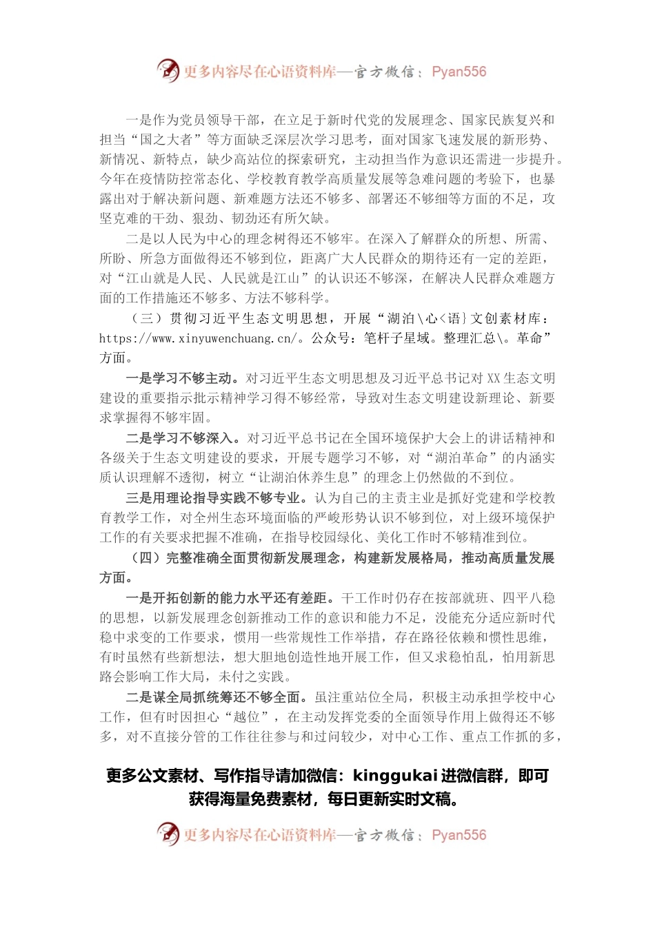 生态环境保护督察整改专题民主生活会个人对照检查发言提纲.docx_第2页