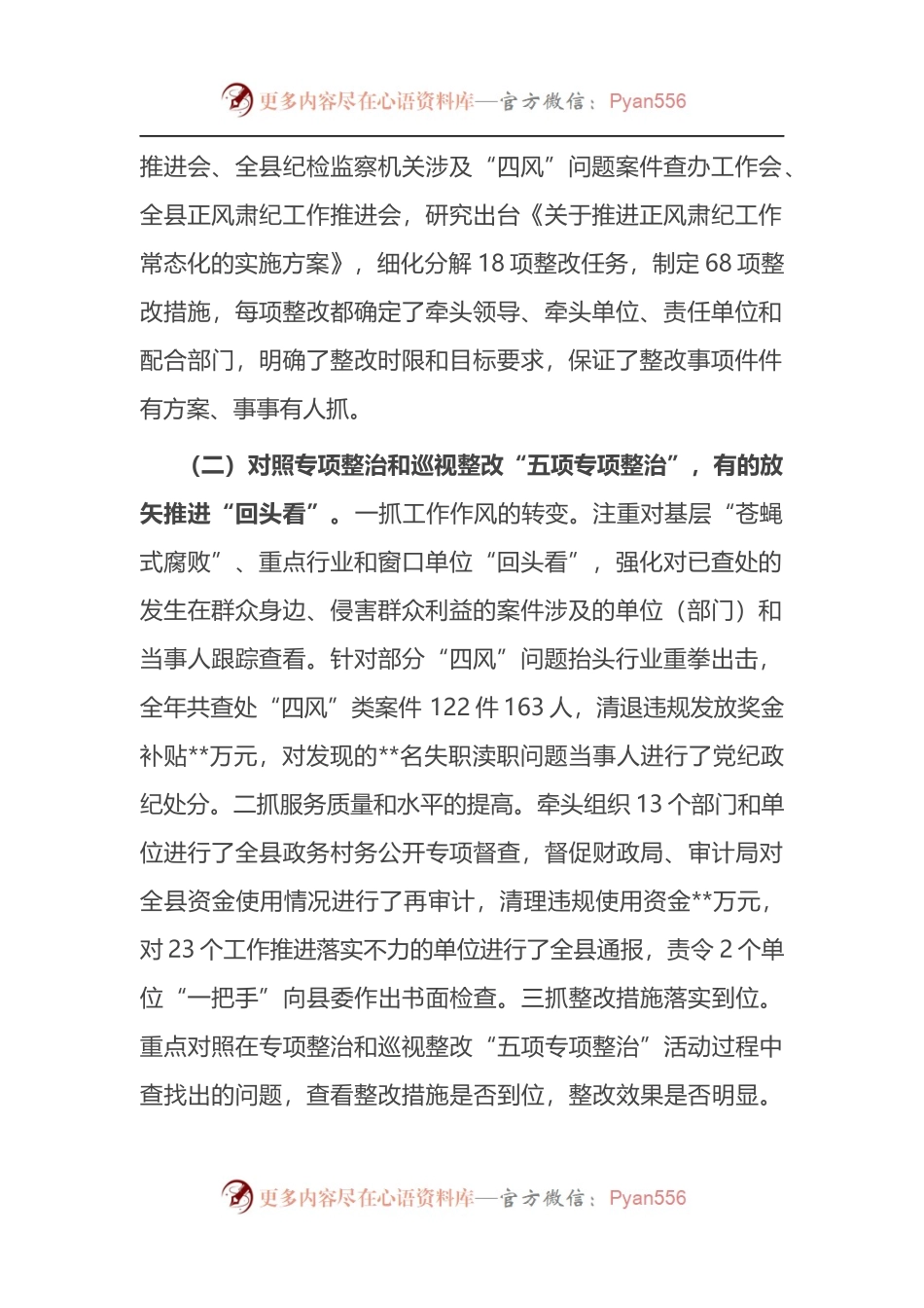 某县正风肃纪和巡视整改工作总结报告.docx_第2页