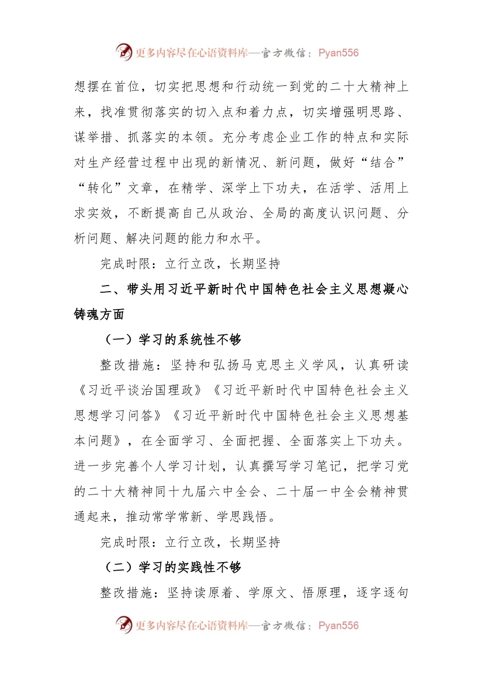 班子成员2022年度专题民主生活会查摆问题整改方案.docx_第2页