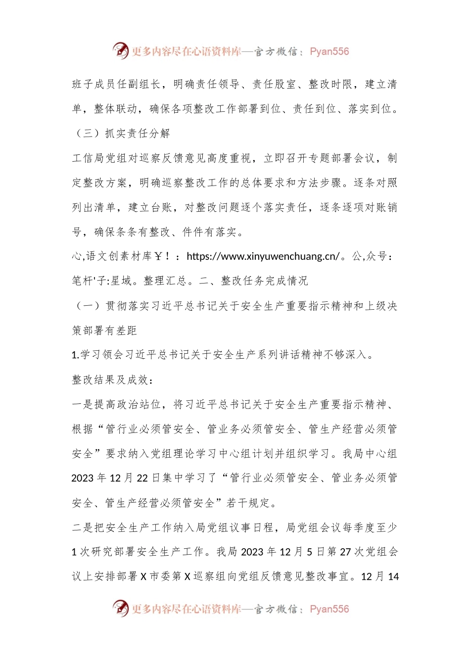 某局党组关于X市委安全生产工作专项巡察整改进展情况的报告.docx_第2页