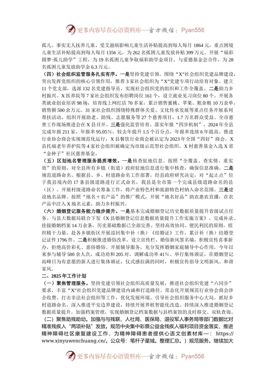 某县民政局2024年工作总结和2025年工作计划.docx_第2页