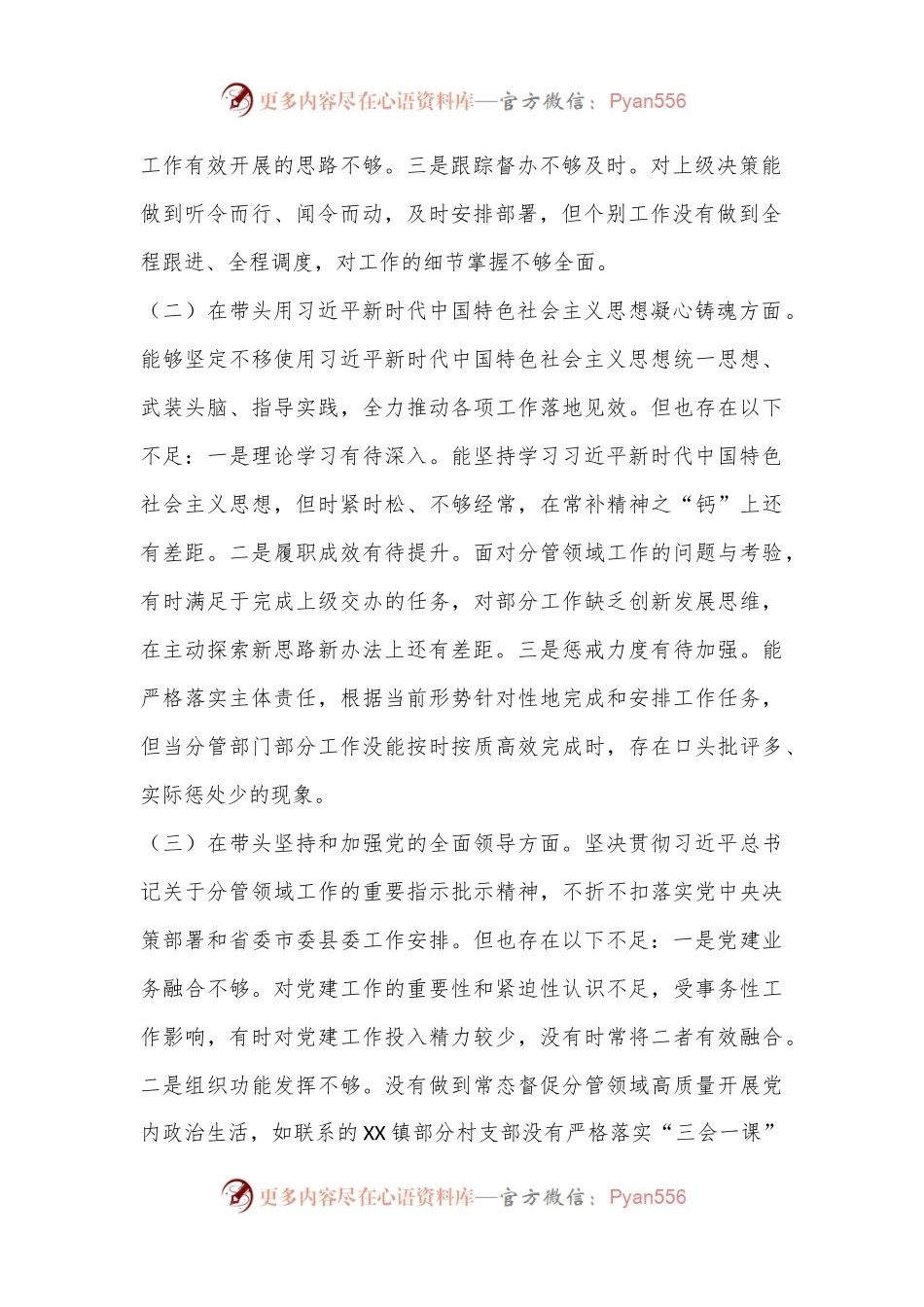 某副县长2022年度民主生活会个人发言提纲（全文3014字）.docx_第2页