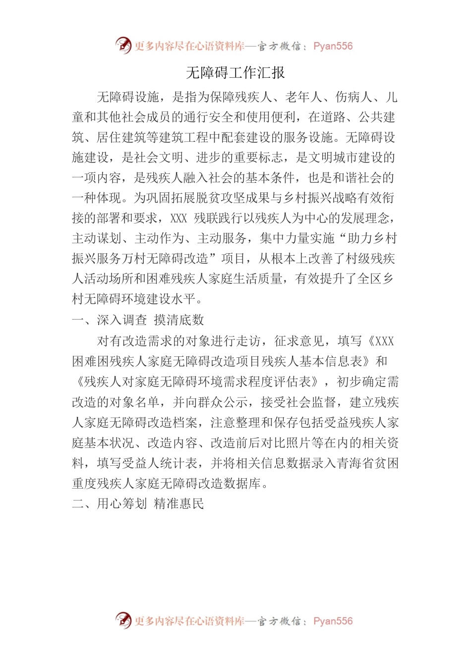无障碍工作汇报.docx_第1页