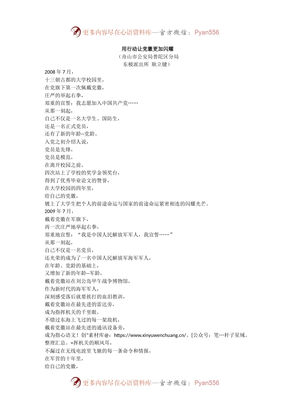用行动让党徽更加闪耀.docx_第1页