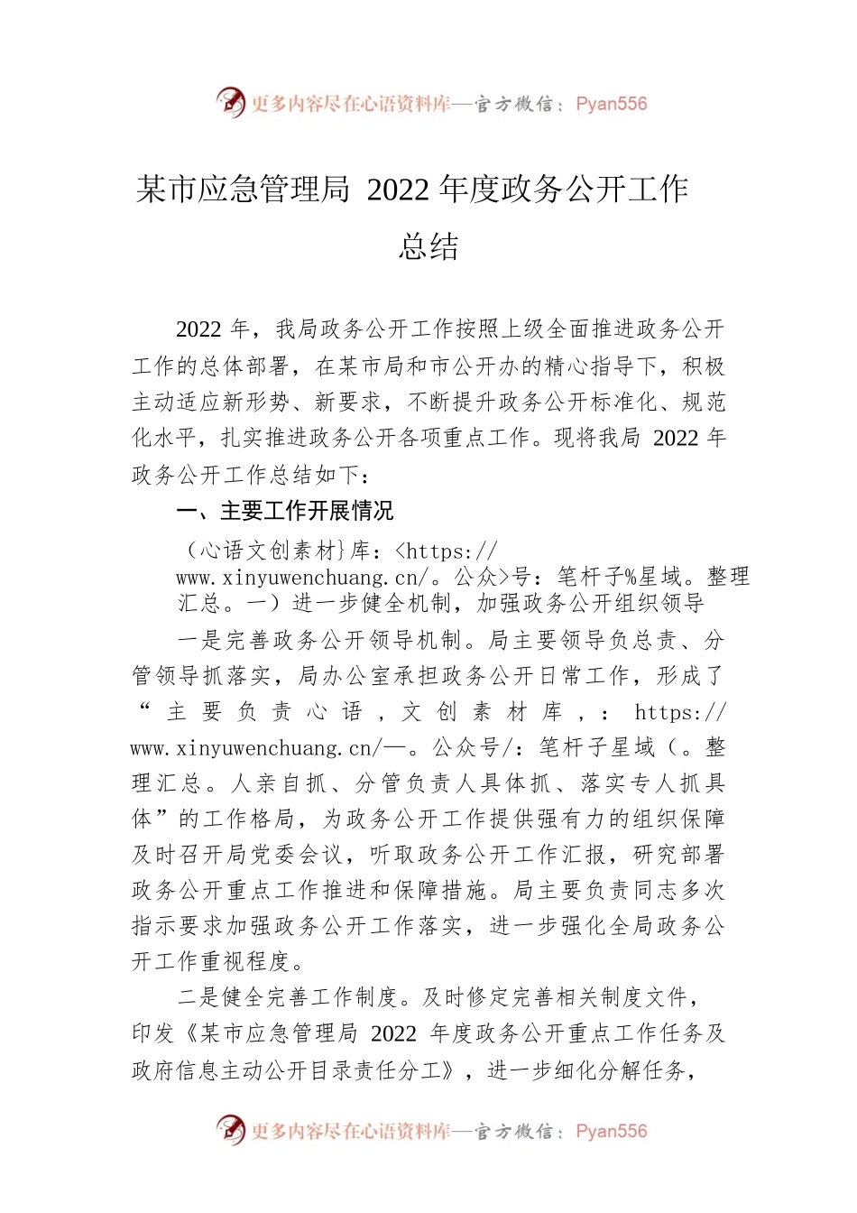 桐城市应急管理局2022年度政务公开工作总结（20221220）.docx_第1页