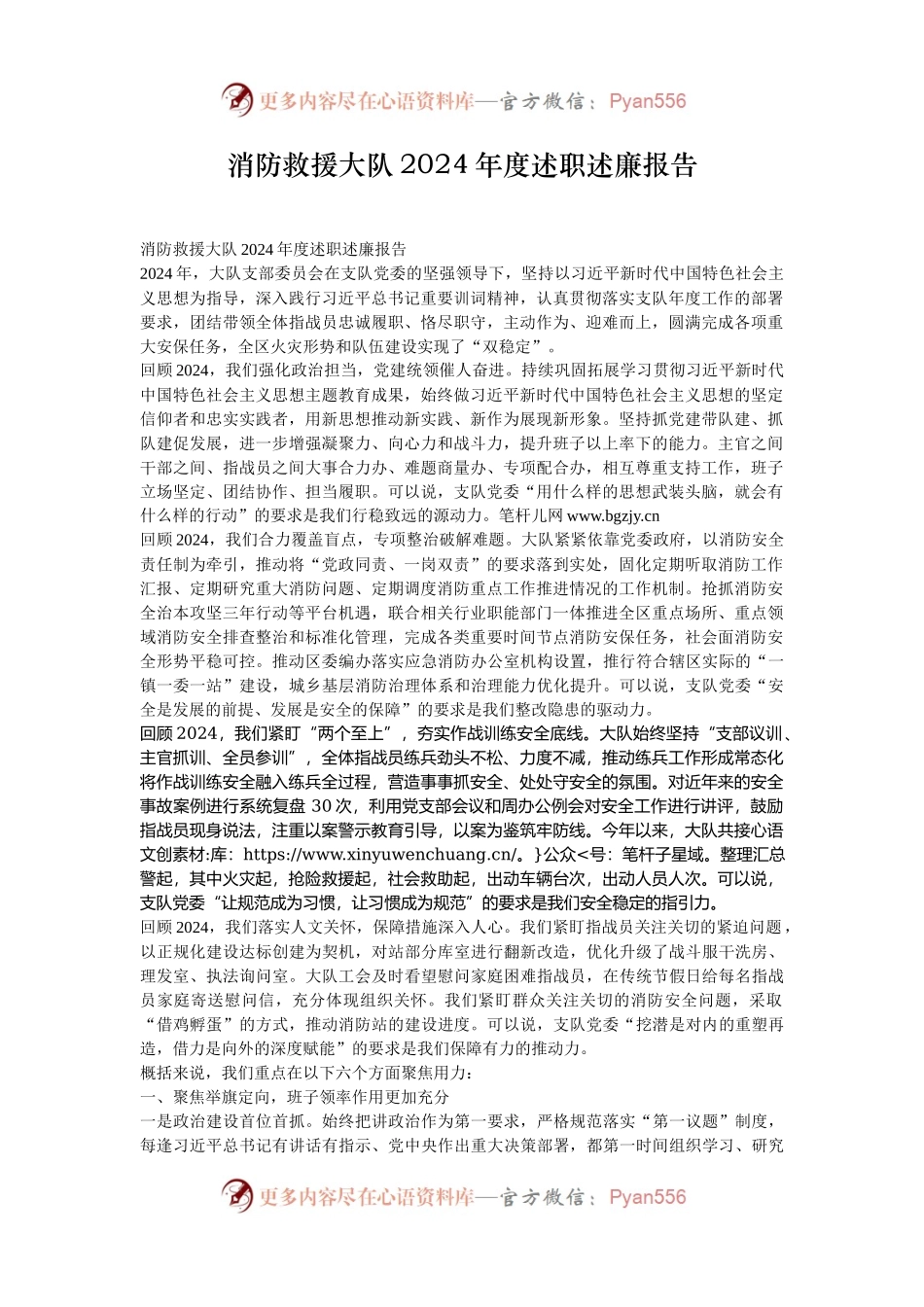 消防救援大队2024年度述职述廉报告.docx_第1页
