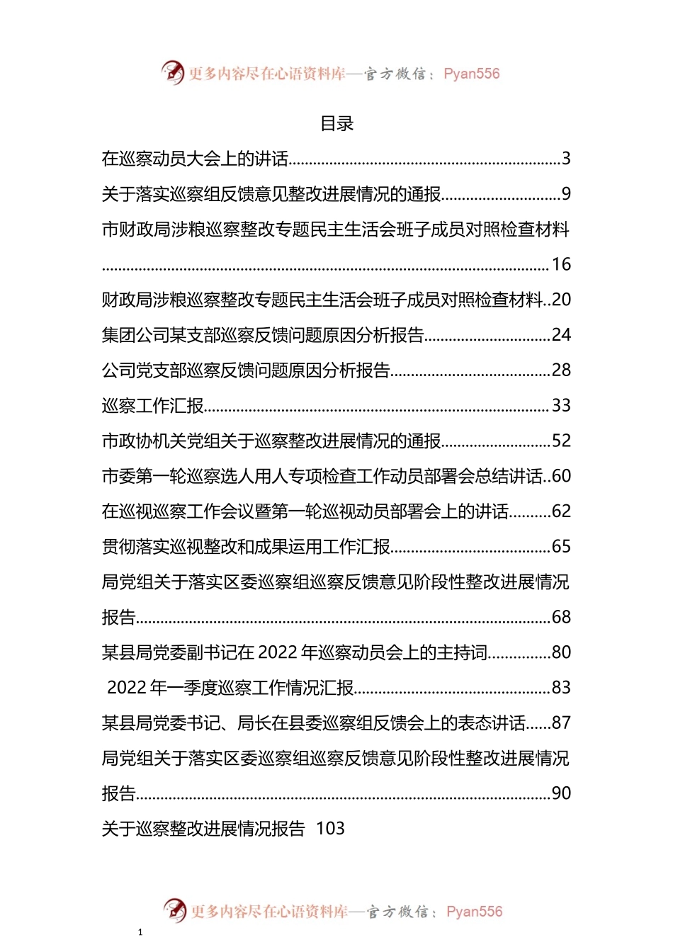 汇编1538-2022年度巡察工作整改报告、表态发言、讲话、汇报、报告-36篇.docx_第1页