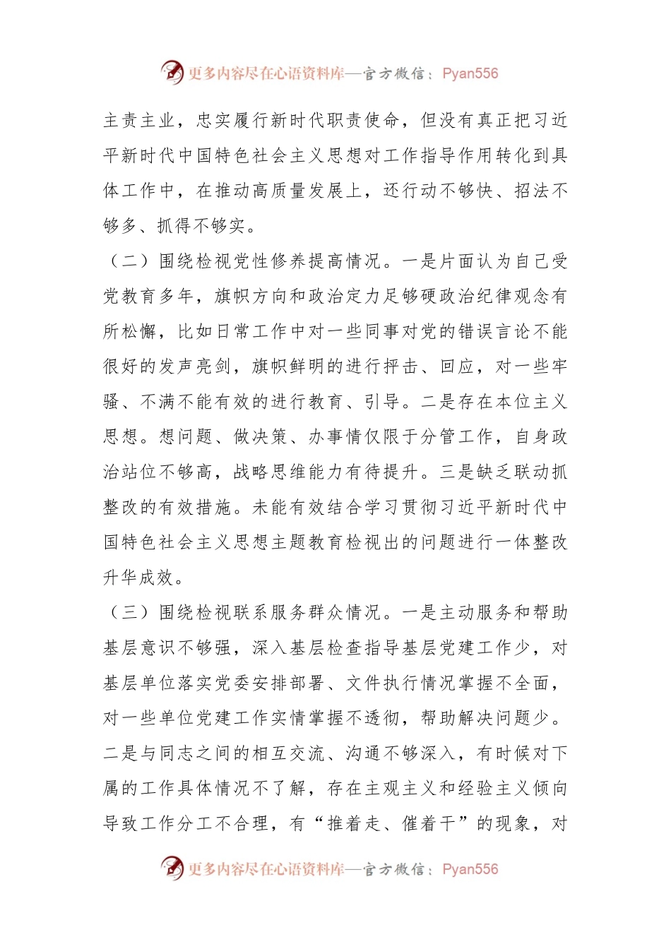 班子成员2023年专题组织生活会个人对照检查材料（四个检视）.docx_第2页