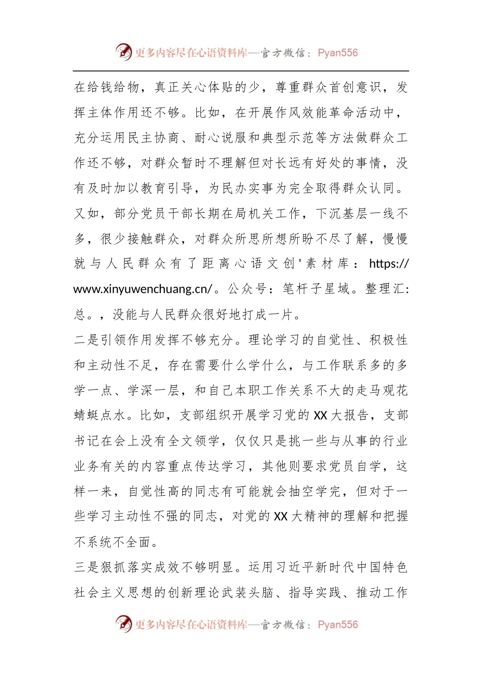 林业和草原局机关党支部班子年度组织生活会对照检查材料.docx_第2页