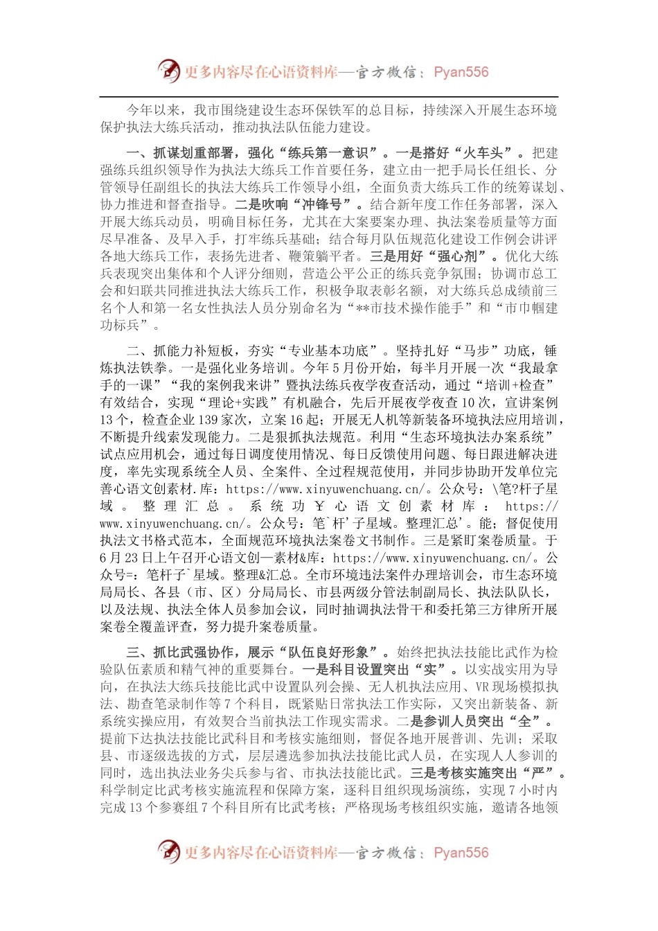 环保执法队伍建设工作汇报.docx_第1页