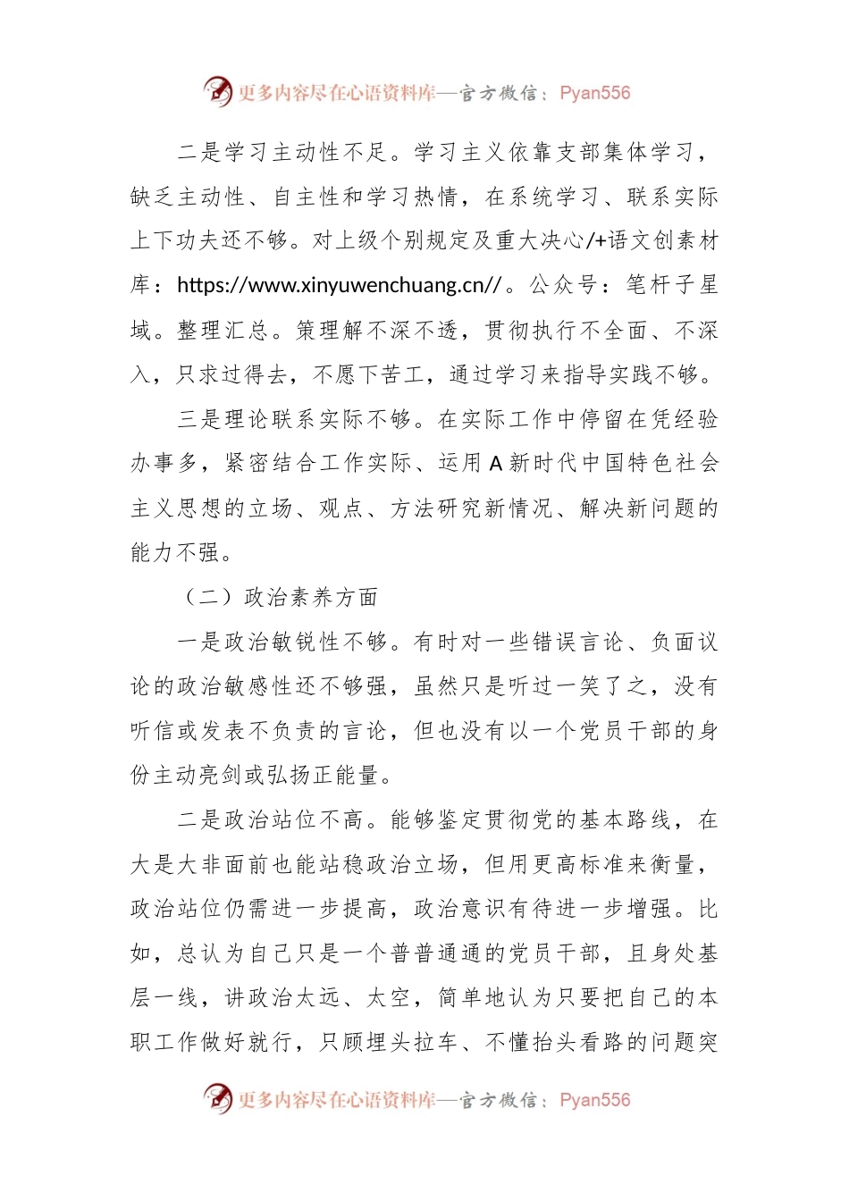 有关主题教育组织生活会个人对照检查材料（二）（素质能力、担当作为、检视剖析，发言提纲）.docx_第2页