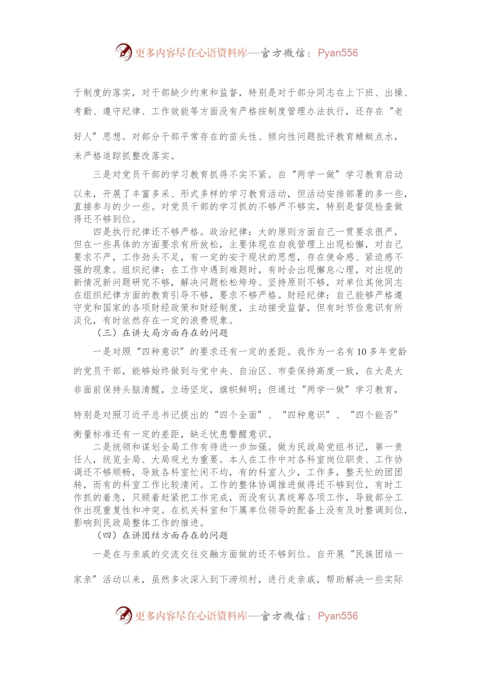 民政局党组书记组织生活会个人剖析材料.docx_第2页