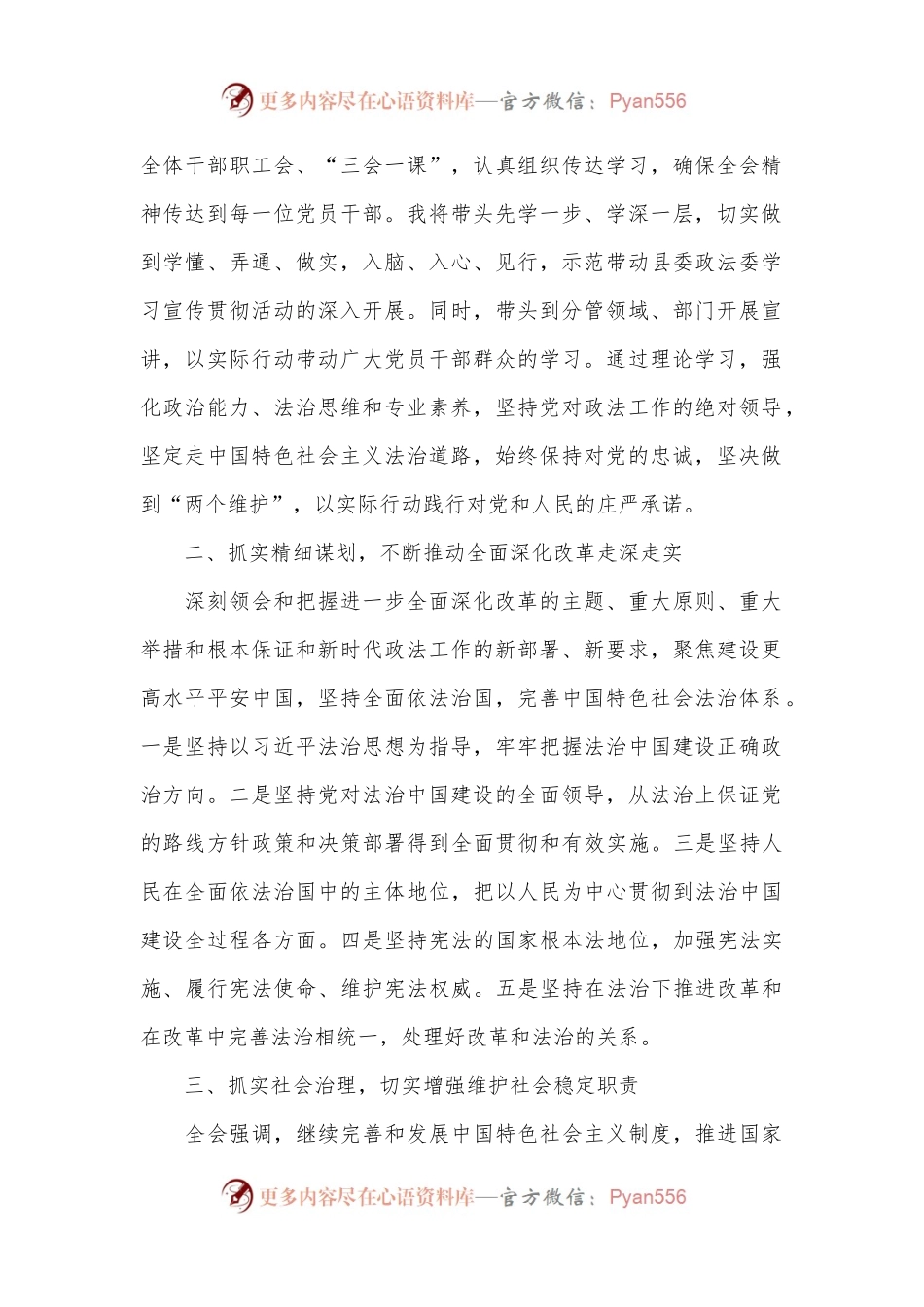 某县委政法委书记在全县传达学习党的二十届三中全会精神会议上的发言.docx_第2页
