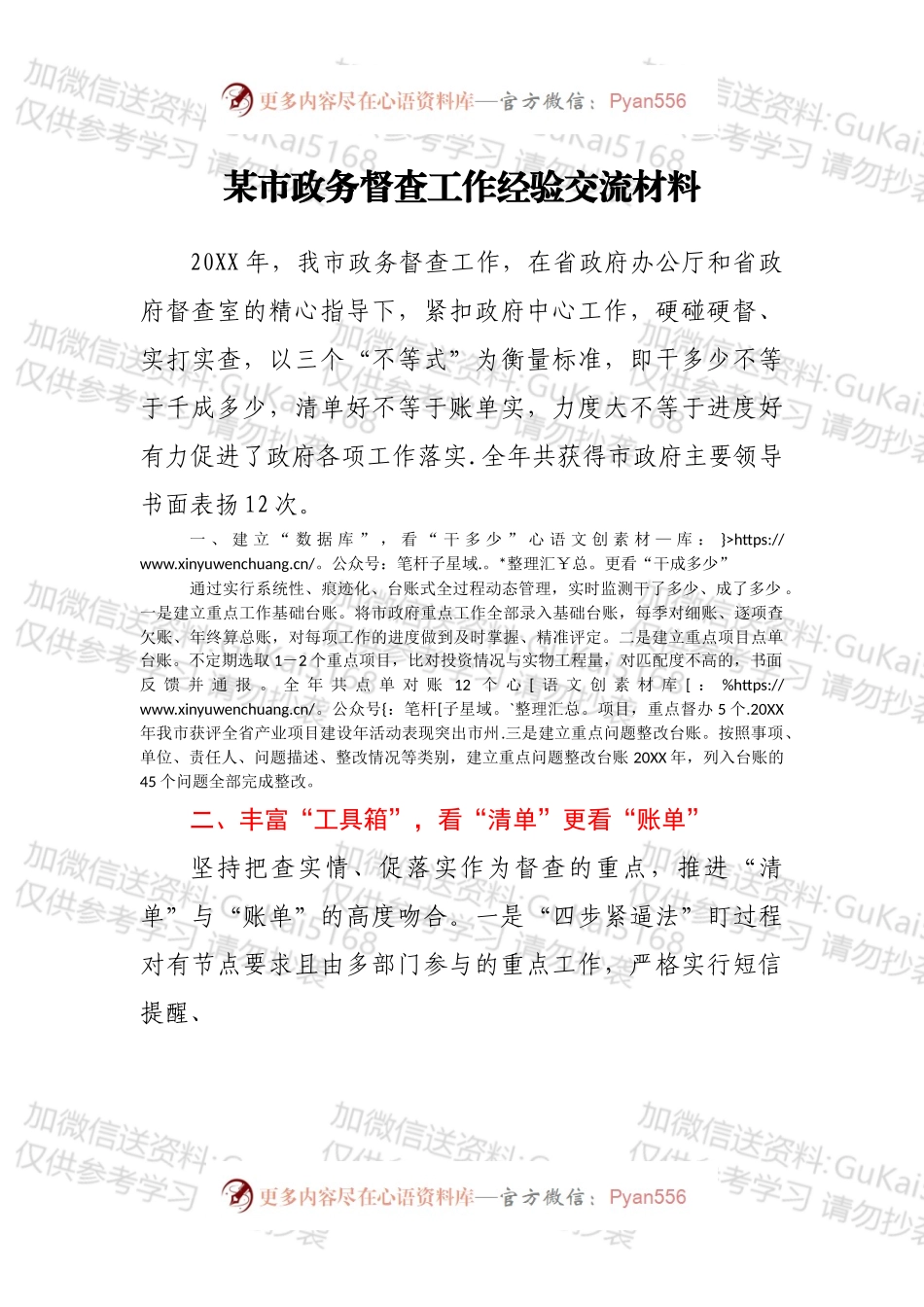 某市政务督查工作经验交流材料.docx_第1页
