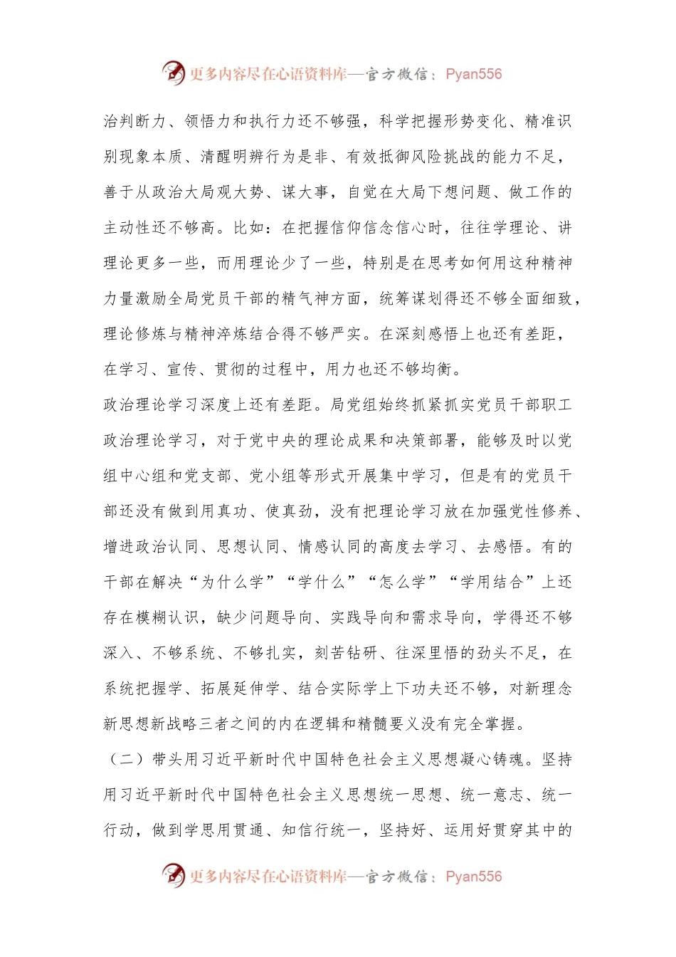 某局党组2022年度民主生活会领导班子对照检查材料（全文6731字）.docx_第2页