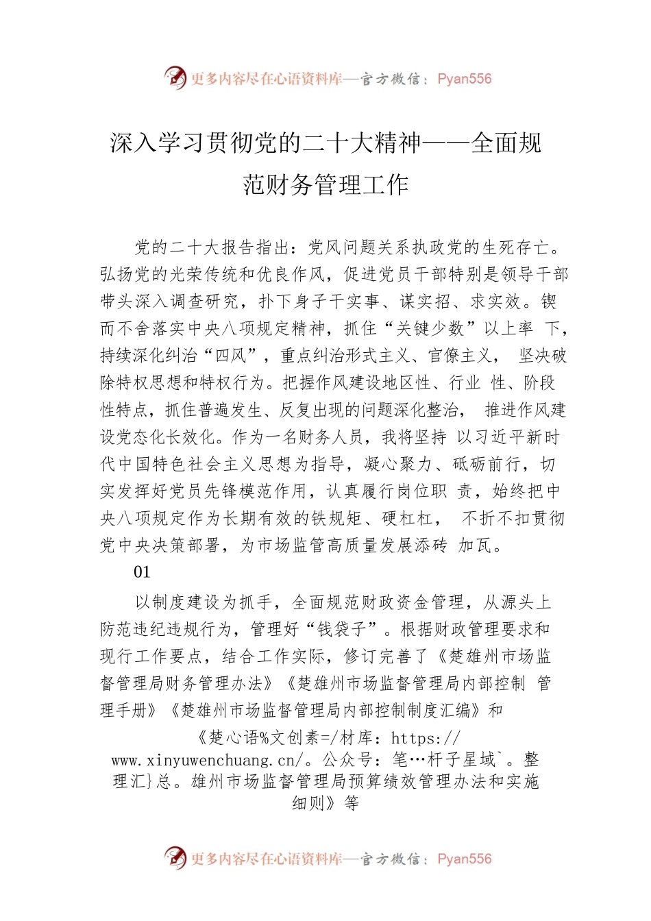 深入学习贯彻党的二十大精神——全面规范财务管理工作.docx_第1页