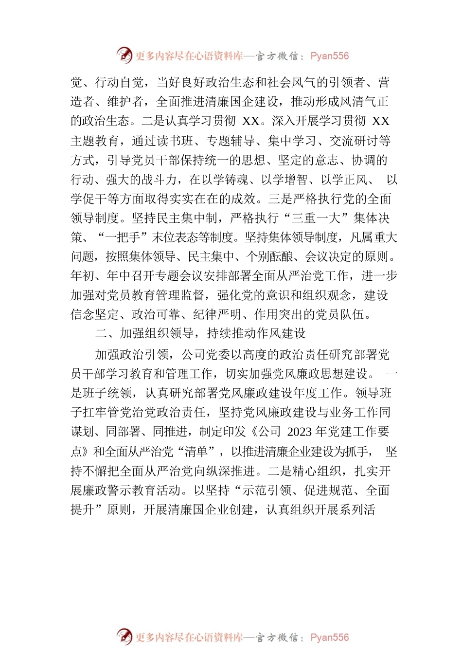 某公司2023年落实主体责任工作总结.docx_第2页