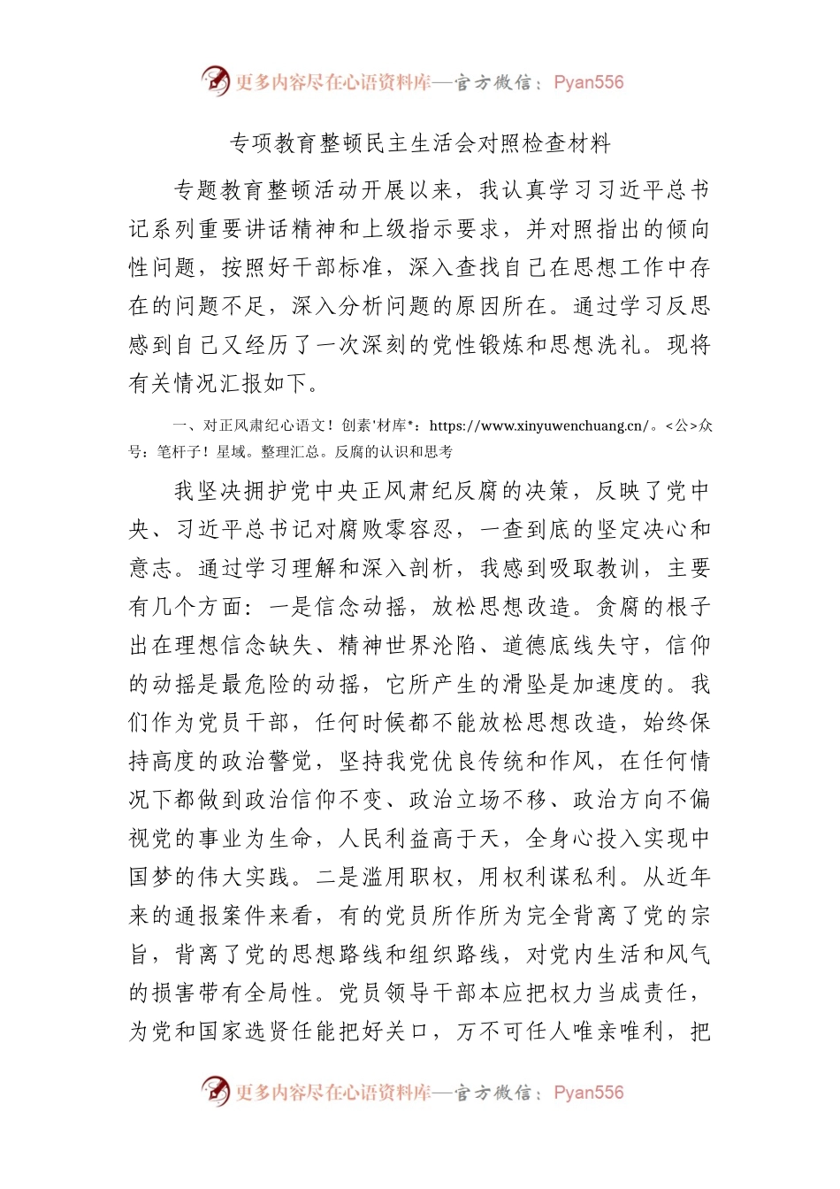 正风肃纪专项教育整顿民主生活会对照2900字.docx_第1页