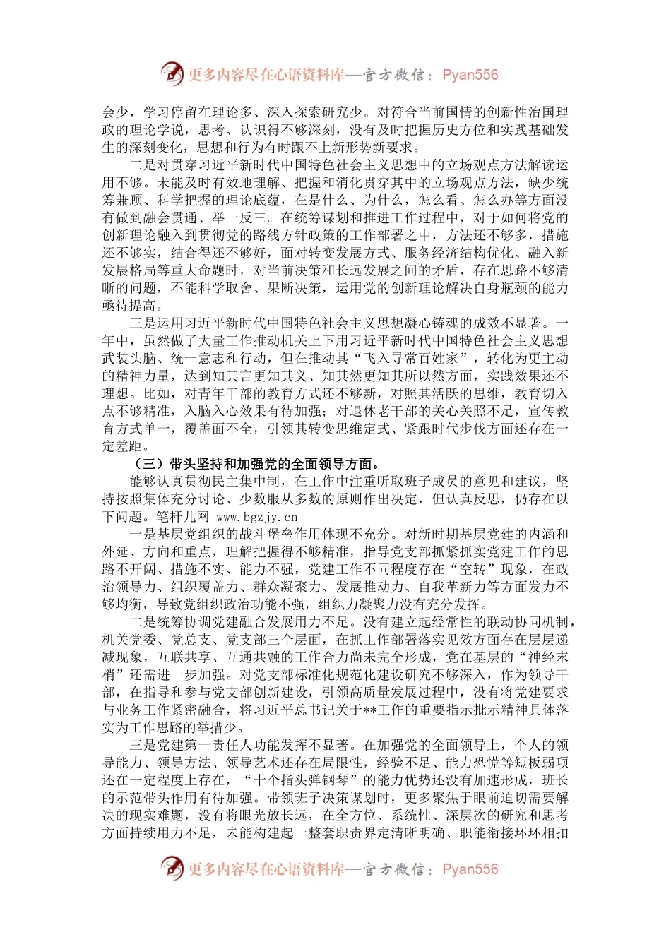 某市委书记2022年民主生活会对照检查材料.docx_第2页