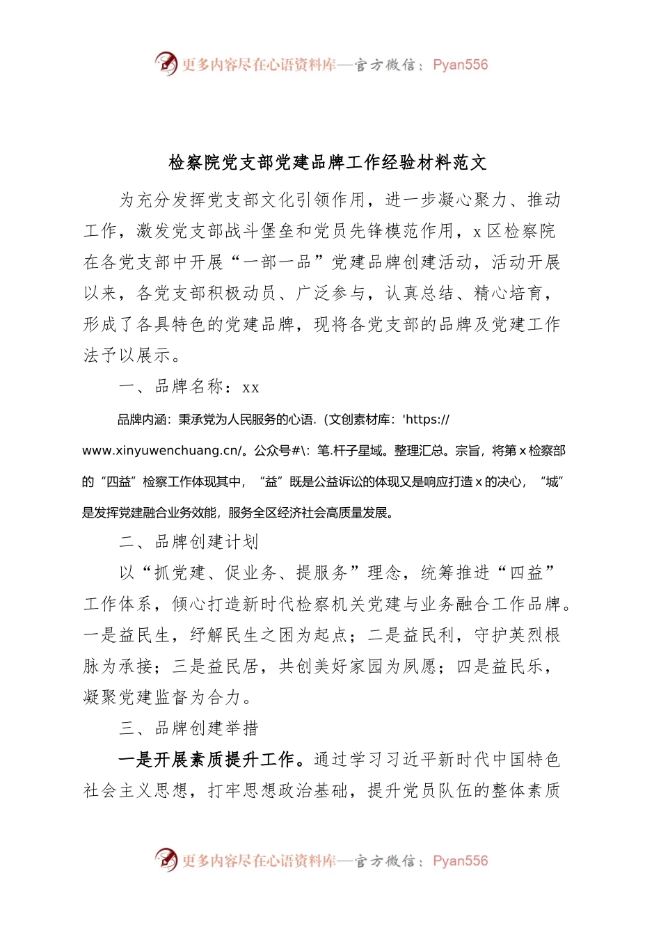 检察院支部团队建设品牌工作经验材料总结.docx_第1页