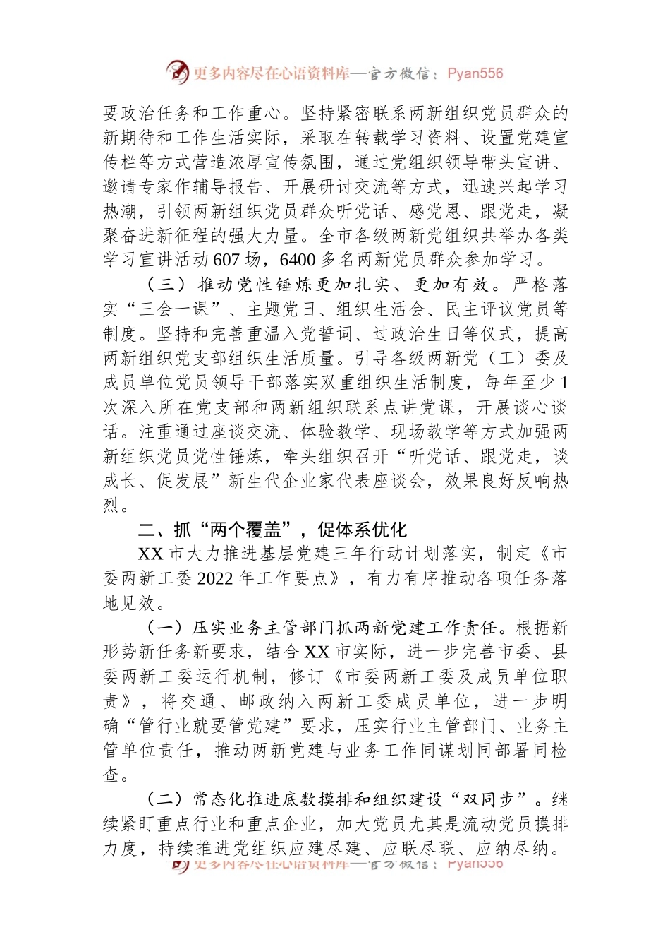 某市开展“四抓四促”机制推动两新党建工作汇报.docx_第2页