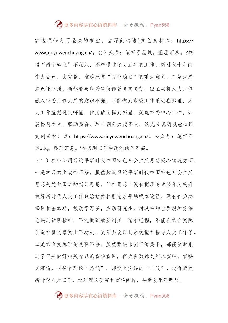 某市人大常委会主任2022年度民主生活会对照检查材料（六个带头）.docx_第2页