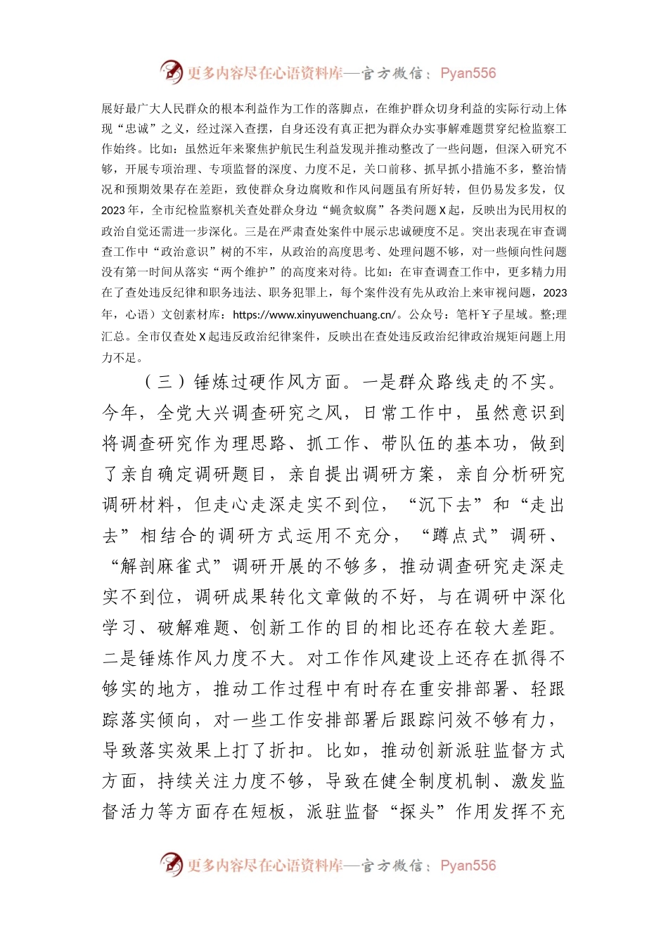 某市纪委书记2023年主题教育暨教育整顿专题民主生活会对照检查材料(3).docx_第2页