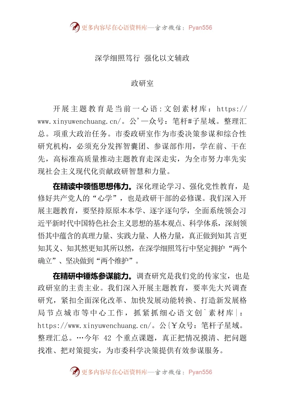 深学细照笃行 强化以文辅政.docx_第1页