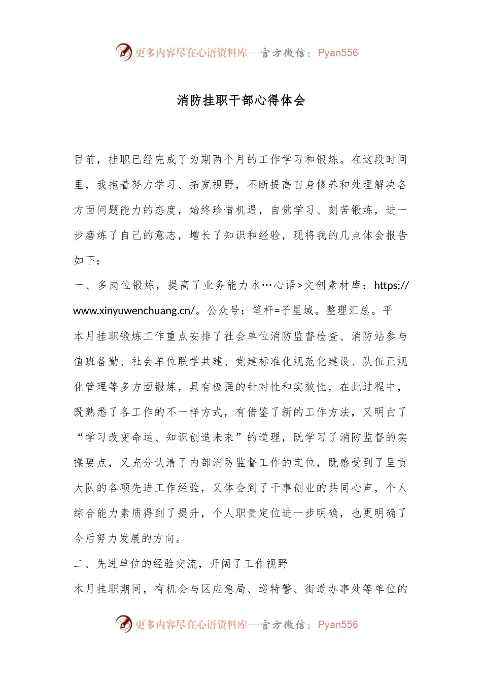 消防挂职干部心得体会.docx_第1页